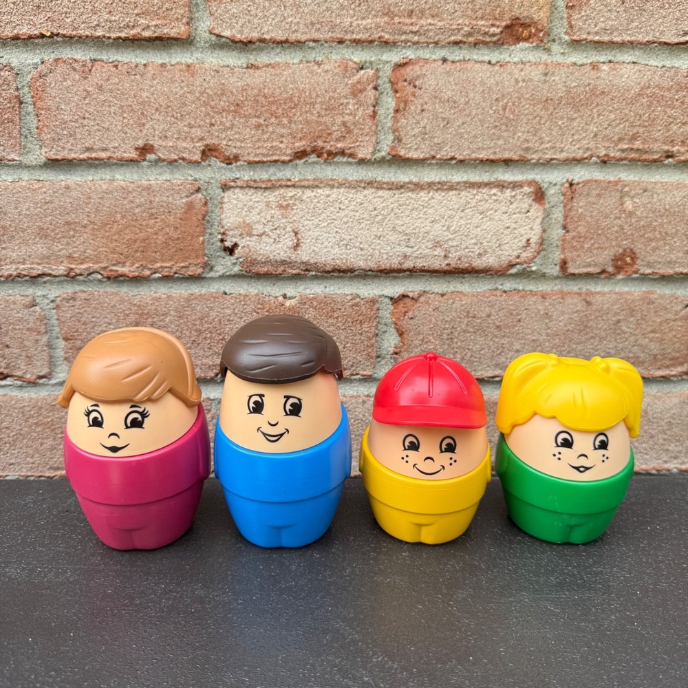 Set of 4 Step2 Toddle Tots Vintage Plastic Family Figures Set Dad Mom Boy Girl